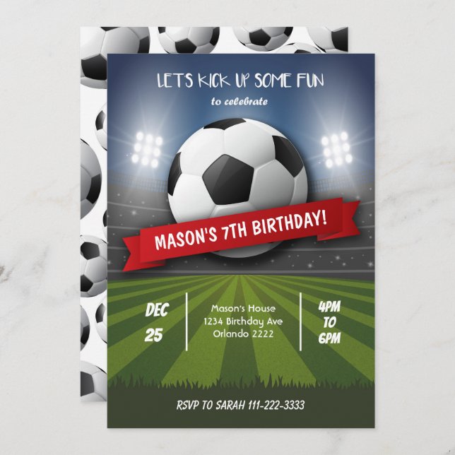 Soccer Birthday Invitation (Front/Back)