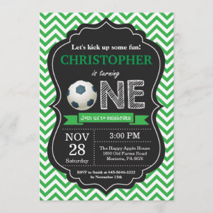 Soccer Birthday Invitation 1st Birthday Party