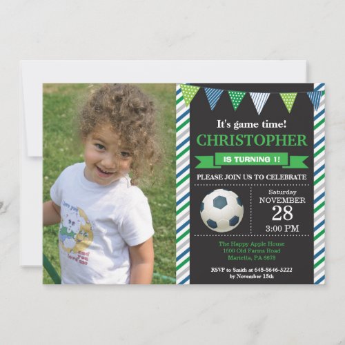 Soccer Birthday Invitation 1st Birthday Party