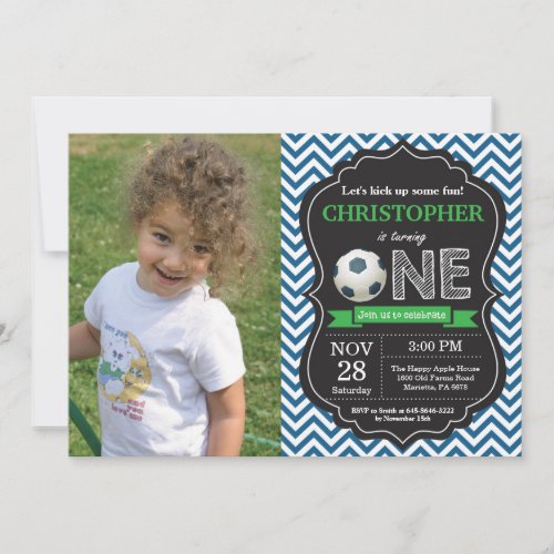 Soccer Birthday Invitation 1st Birthday Party