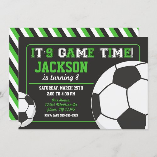 Soccer Birthday Invitation Chalkboard