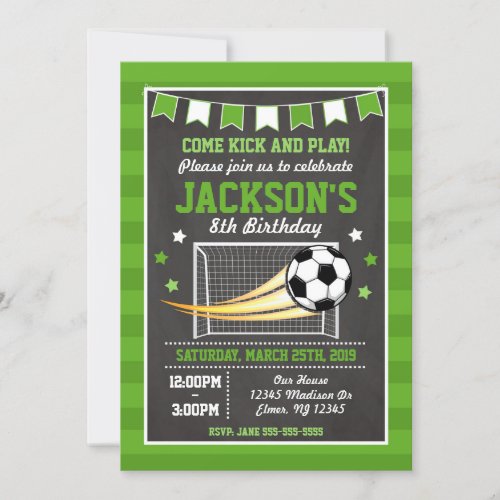 Soccer Birthday Invitation for Boys