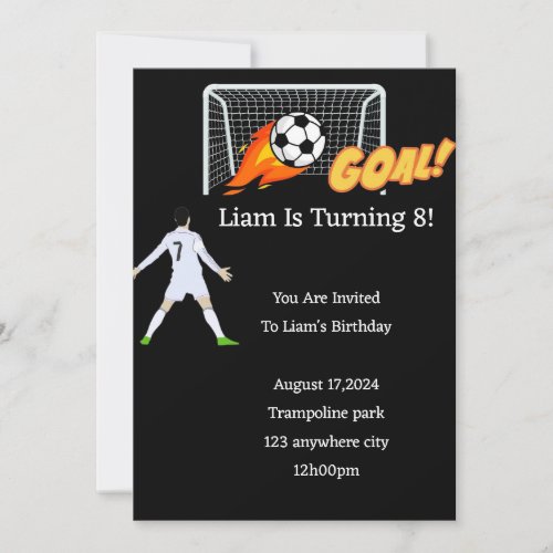 SOCCER BIRTHDAY INVITATION FOR BOYS