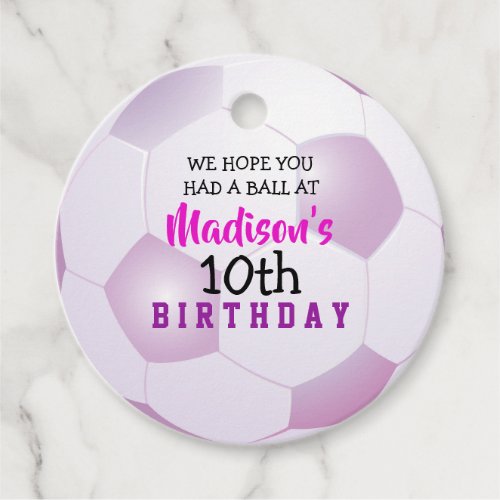 SOCCER Birthday Invitation Gift Take Home Card Favor Tags