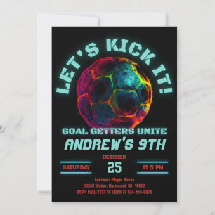 Soccer Birthday Invitation Minimalist Card