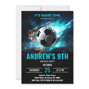 Soccer Birthday Invitation Minimalist Card