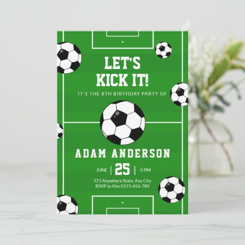 Soccer Birthday Invitation Soccer Invitation Sport