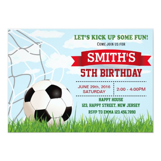 Soccer Birthday Invitation. Sport Invitation