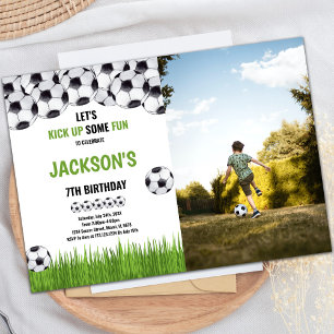 Soccer Birthday Invitation with Photo