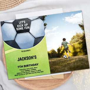 Soccer Birthday Invitation with Photo