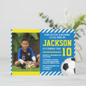 Soccer Birthday Invitation with Photo (Standing Front)