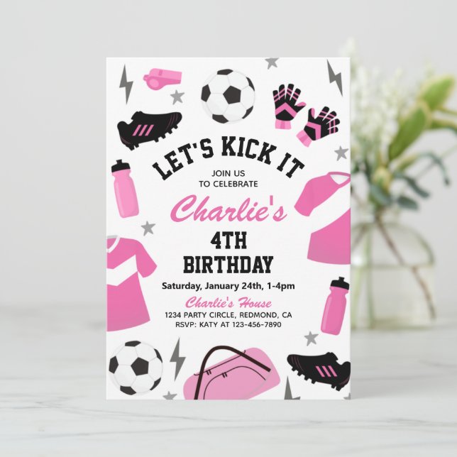 Soccer Birthday Invitations | Soccer Invitation (Standing Front)