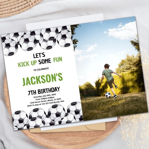Soccer Birthday Invitations with photo