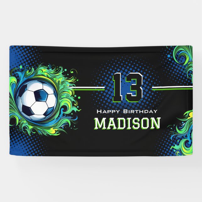 Soccer Birthday Party Banner (Horizontal)