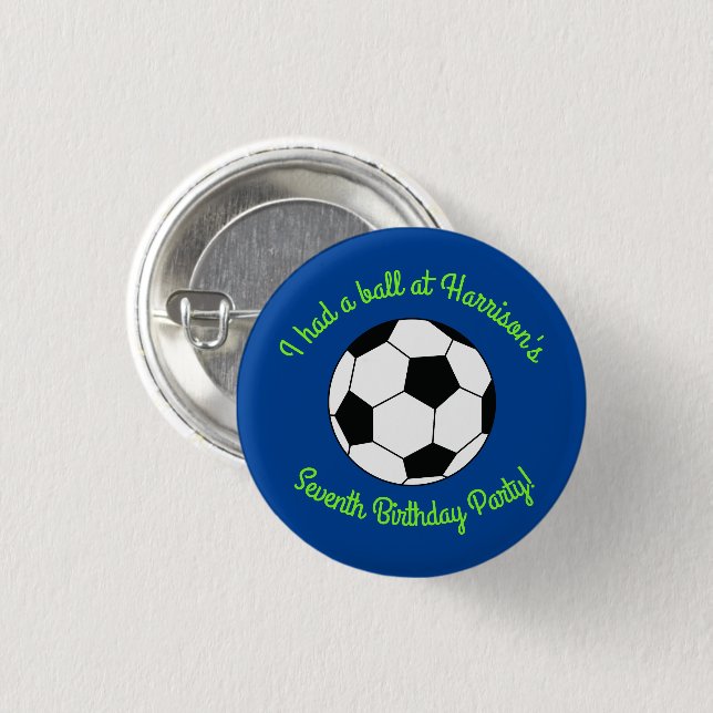 Soccer Birthday Party Button (Front & Back)
