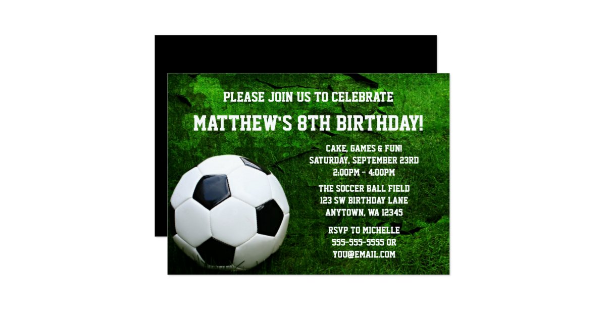 Soccer Birthday Party Card | Zazzle