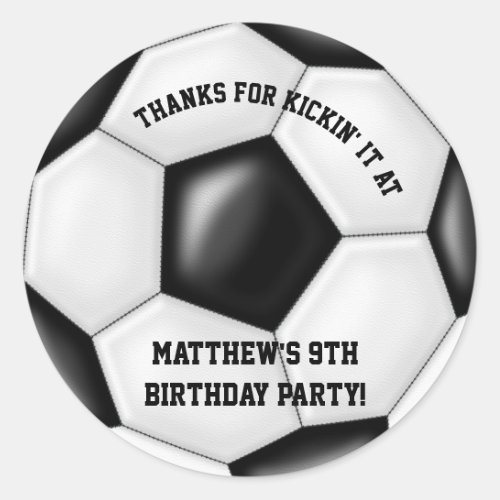 Soccer Birthday Party Favor Stickers