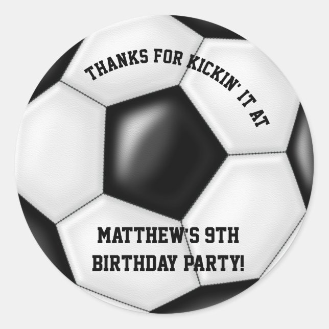 Soccer Birthday Party Favor Stickers (Front)