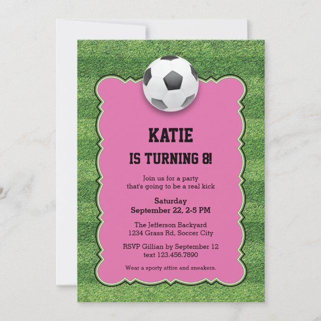 Soccer Birthday Party Invitation (Front)