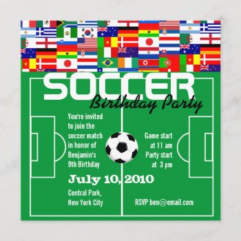 Soccer Birthday Party Invitation by pixibition at Zazzle
