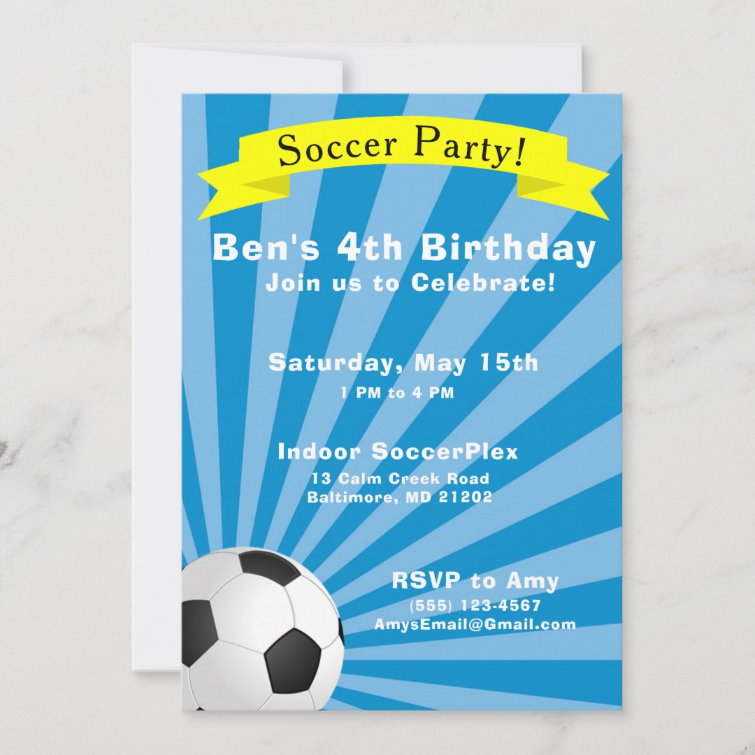 Soccer Birthday Party Invitation Zazzle