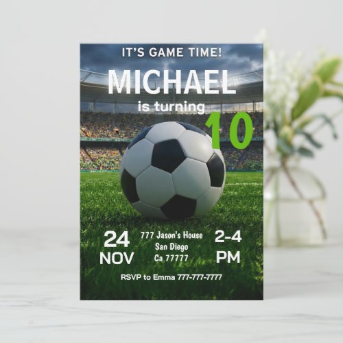 Soccer Birthday Party Invitation