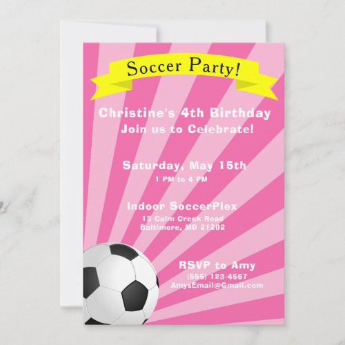 Soccer Birthday Party Invitation