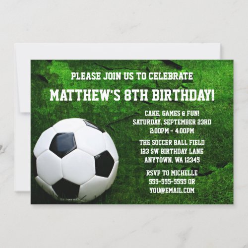 Soccer Birthday Party Invitations