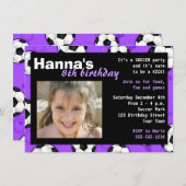 Soccer Birthday Party Invitation Purple (Front/Back)