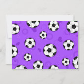 Soccer Birthday Party Invitation Purple (Back)