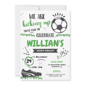 Soccer Birthday Party Invitation Sports Digital