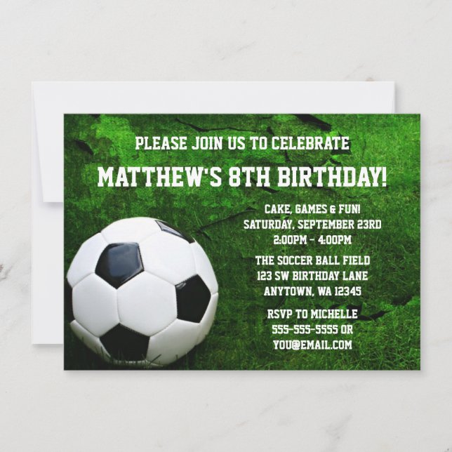 Soccer Birthday Party Invitations (Front)