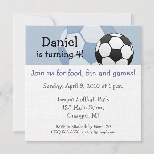Soccer Birthday Party Invitations 525 in
