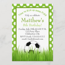 Soccer Birthday Party kids invitation customizable