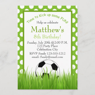 Soccer Birthday Party kids invitation customizable