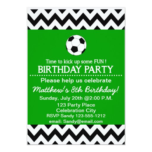 Soccer Birthday Party kids invitation customizable | Zazzle