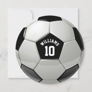 Soccer Birthday Party Monogram Football Invitation