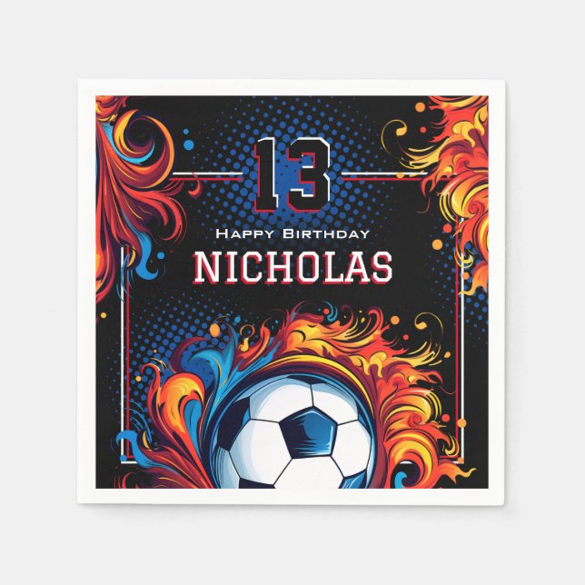 Soccer Birthday Party Napkins (Front)