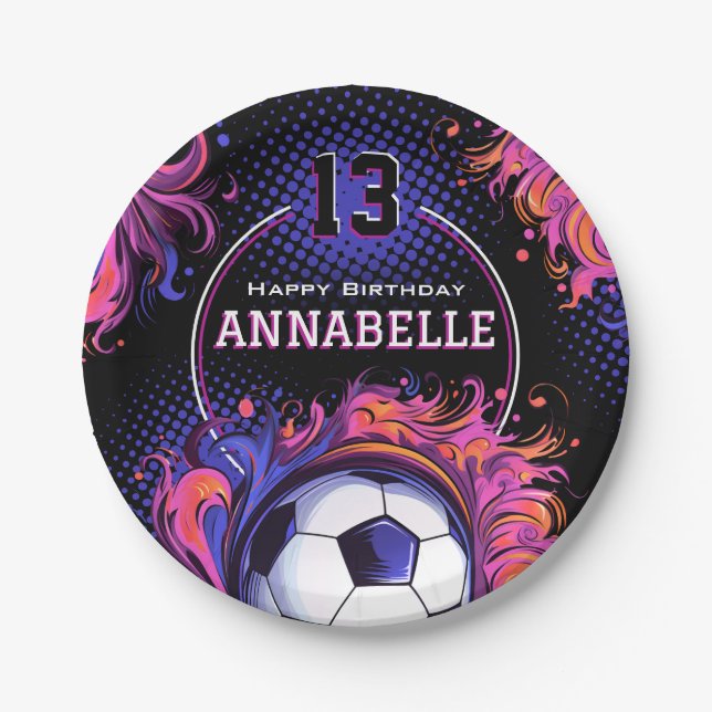 Soccer Birthday Party Paper Plates (Front)