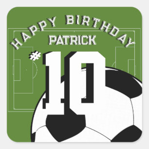 Soccer Birthday Party Personalized Banner Square Sticker