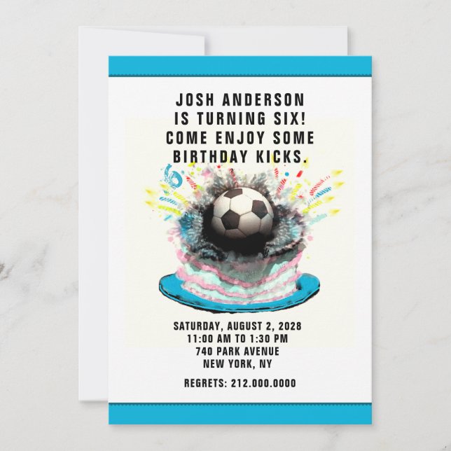 Soccer Birthday Party Save The Date (Front)