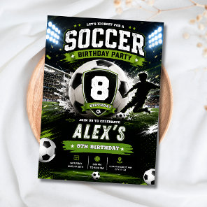 Soccer Birthday Party Sports Theme Football Boys  Invitation