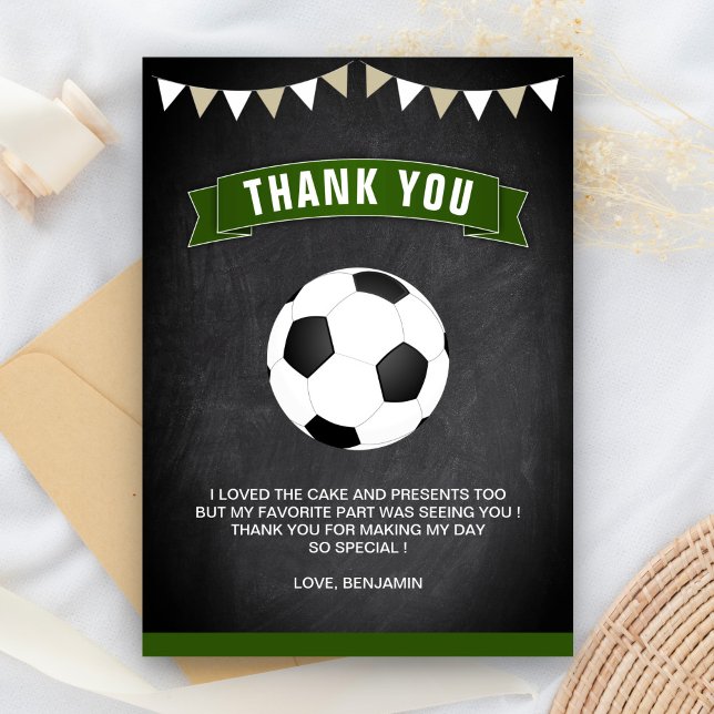 Soccer Birthday Party Thank You Card (Creator Uploaded)