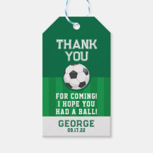 Editable Soccer Party Favor Tags Personalized Jersey Shaped 