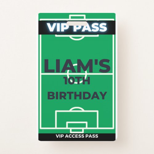 Soccer Birthday Party them VIP Pass Badge