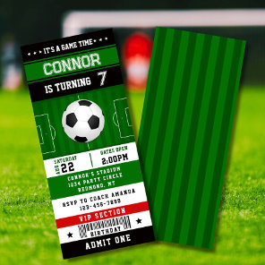 Soccer Birthday Party Ticket Invitation