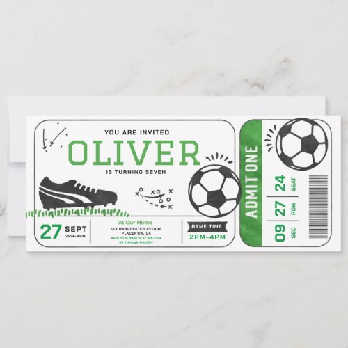 Soccer Birthday Party Ticket Sports Digital 