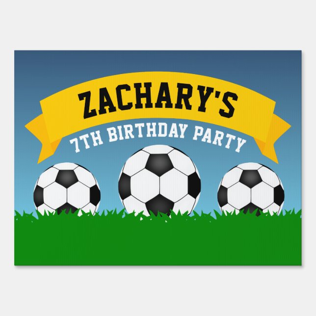 Soccer Birthday Party Yard Sign (Front)