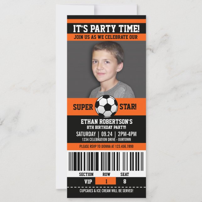 Soccer Birthday Photo Template (Front)