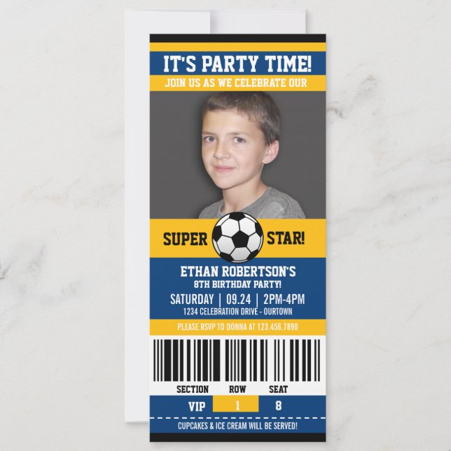 Soccer Birthday Photo Template (Front)